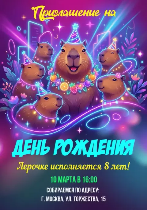 Приглашения с Капибара