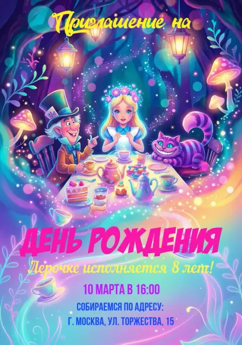 Приглашение на день рождения в сказочном лесу