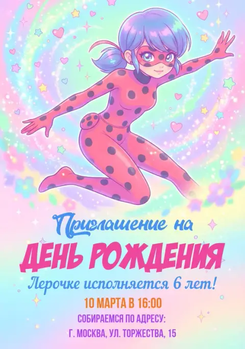 Приглашение на день рождения в стиле блестящих приключений